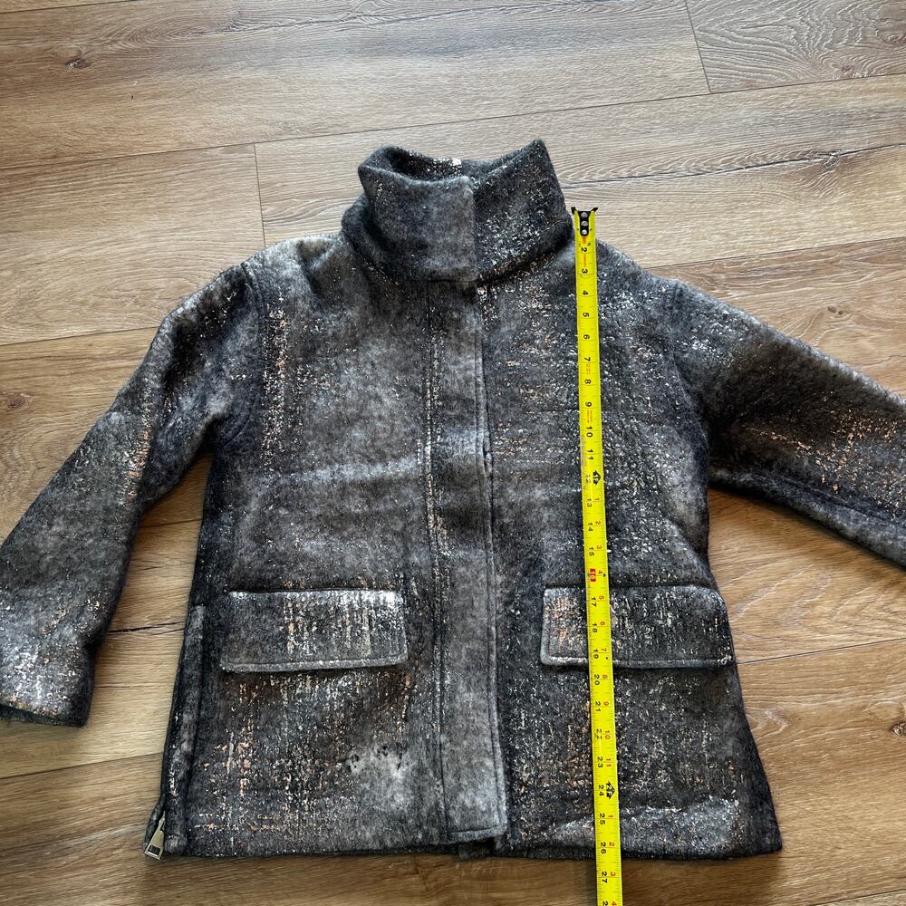 AVANT TOI Women's Alpaca Tweed Pattern Faux Fur Jacket Size S - Picture 3 of 6
